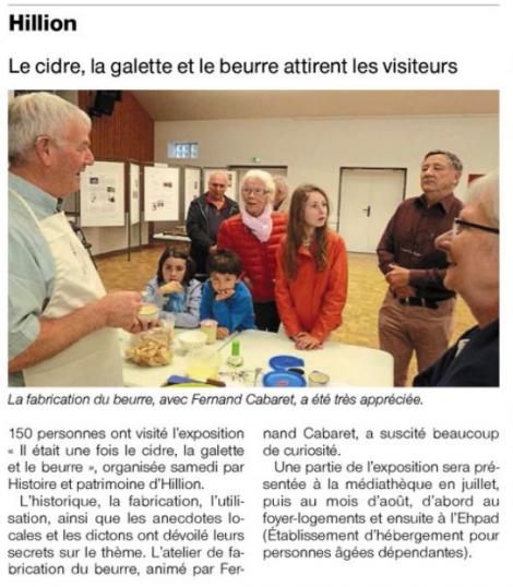Article journal de l'exposition 'il était une fois le cidre'
