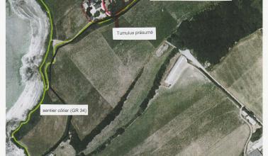 Vue aérienne du Tumulus - Maison de la Baie
