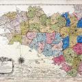 Carte de la Bretagne en 5 départements (carte géographique Ogée, archives nationales)